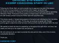 Společnost Karmine Corp provedla změny v trenérském štábu svého týmu LEC