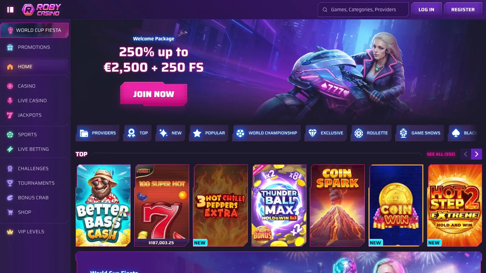 Roby Casino screenshot